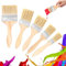 5 Piezas Brochas Pintura，Brochas Pintura, Cepillo de Pintura，Brocha Barniz Madera，Profesional Mango de Madera Set，para Pintura, Pintura al óleo, Manchas, para cercas, decoración, Pintura，Bricolaje