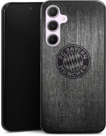 DeinDesign Silikon Hülle kompatibel mit Samsung Galaxy A55 5G Case schwarz Handyhülle Metallic Look FCB FC Bayern München