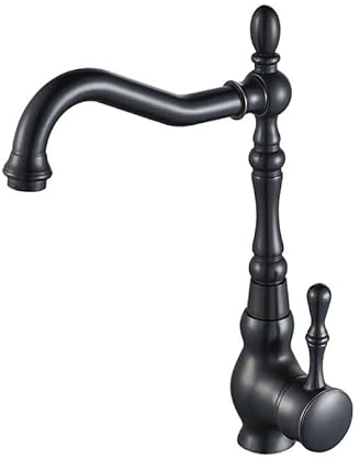 ZYCDP Grifo Fregadero Vintage Retro, Grifo Cocina 360 Grados Griferia Monomando Cocina Grifos de Cocina agua Fría y Caliente Negro Antiguo