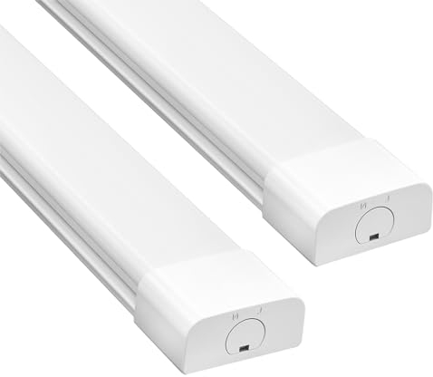 Amdelne 2pcs 45W Fluorescente LED 150cm, 5000lm Tubo LED de Neón Acoplable, Blanco Natural (4000K) IP65 Impermeable LED Luz de Techo, para Garaje Oficina Sótano Cocina Supermercado