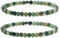 Landorilo 2 Stück Naturstein Facettiertes Perlen Stretch Armband (4mm) für Damen Herren, Yoga Heilstein Armbänder, Freundschaftsarmband, Paar-Armband, Ersatzperlen Inklusive(2F Chrysopras)