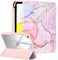Fycyko Hülle für iPad 10. Generation/11. Generation 2025(A16), iPad 10.9 Zoll Hülle mit Bleistifthalter, Trifold Ständer mit Kratz, Herrlichem Muster Entwerfen- Marmor Rosa