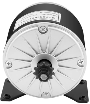 TESUGN Elektroroller Motor DC Motor Gebürstet MY1016 (25H 11Teeth), 24 V 350 W Hochgeschwindigkeitsmotor 2750 U/Min Aluminium DC Elektromotor Permanent Magnet Motor