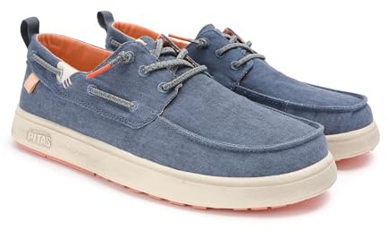 PITAS | MAUI Flax | Mocasines de Hombre | Náuticos Casual | Zapatillas de Tela | Zapatos sin Cordones | Deportivas Casuales | Calzado de Walkinpitas
