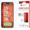 Displex Smart Glass (9H) für Apple iPhone 15/15 Pro/16, Montagesticker, unzerbrechlich, ultra-dünn, unsichtbar