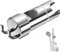 Alyvisun Shower Head Holder with 2 Hooks, Adjustable Shower Holder Bracket for 16-27mm Slide Rod, Universal Chrome Plated Shower Head Holder Replacement with Easy Installation