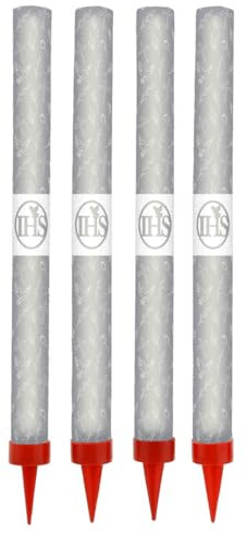Eisfontäne zur Erstkommunion – 18 cm – 4er-Set – IHS Kreuz Sprühkerze/Wunderkerze – Kaltes Feuerwerk – 90 Sekunden – Kategorie F1 – Muster 3