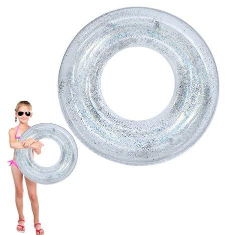 Schwimmbad aufblasbare Schwimmring für Kinder Gummiringe,Pailletten aufblasbare Schwimmringe Pool Floats Tube,Kind aufblasbare Schwimmbad (Silver, 70cm)