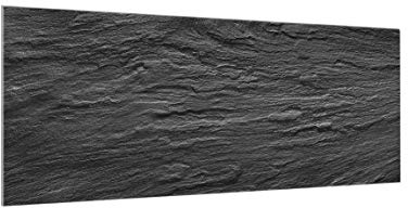 micasia Glas Spritzschutz magnetisch 4 mm starke Küchenrückwand Steinoptik Glasrückwand - Made in Germany - Industrial Schieferstein Wandpaneel schwarz Küche Herd Magnetwand 1752-M (100x40cm)