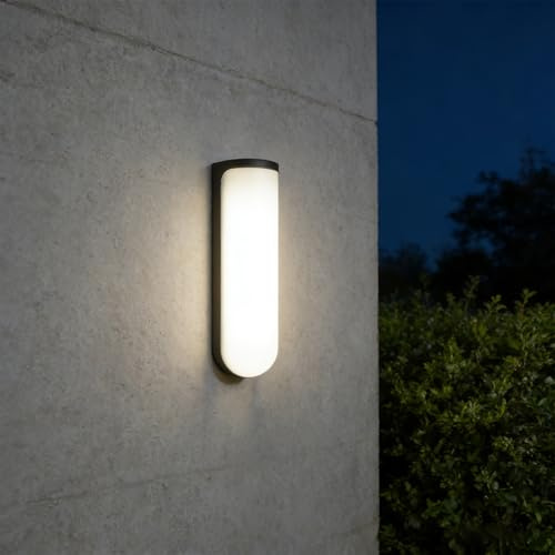 MULANDI LED Lange Wandleuchte Aussen Aluminium Druckguss Aussenlampe Wand IP54 4000K Warmweiß Außenlampe Außenwandleuchten 30cm für Hauswand,Treppenhaus,Garten