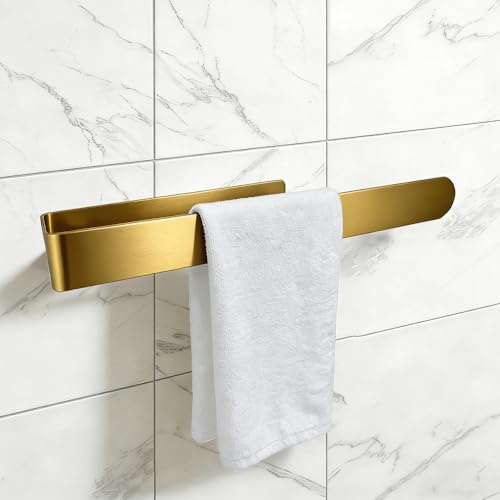 Handtuchhalter Gold Ohne Bohren 304 Edelstahl Handtuch Stange Badezimmer | 35CM Handtuchstange Selbstklebend Gästehandtuchhalter Wandmontage für Badezimmer Küche Schulwohnheim Hotel
