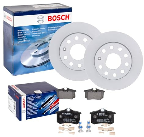 Bremsscheiben 253mm + Beläge hinten | 0986479099 + 0986494621 passend für Golf 5 6 A3 Leon Octavia