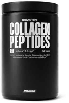 Big Zone Collagen Peptides | Kollagenpeptide (Tendoforte® & Fortigel®), Hyaluronsäure & Vitamin C | 360g Pulver, 30 Portionen (Geschmacksneutral)