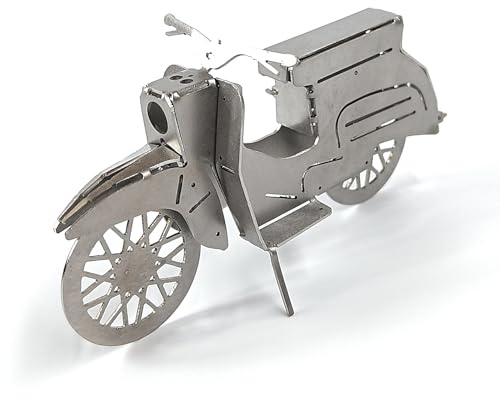 Ostblech Origami: Simson Schwalbe Edelstahl Origami Bausatz – 3D Metall Faltmodell DDR Moped | Einzigartiges Geschenk für Moped-Fans