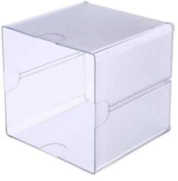 Deflecto Aufbewahrungsbox Cube, 153 x 153 x 153 mm, aus glasklarem Polystyrol, erweiterbar, Bürozubehör, Büroklammern, Stifte-Box