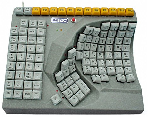 Maltron, ergonomic, single right-handed keyboard USB