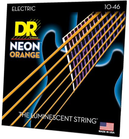 DR Strings Hi-Def Neon Orange Electric Medium