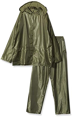 Mil-Tec Regenanzug Herren (2-teilig) • Wasserabweisender Regenanzug • Leichte Regenjacke mit Kapuze & Regenhose • Regenschutz für Outdoor Aktivitäten • Regenbekleidung inkl. Tragebeutel • Oliv, XXL