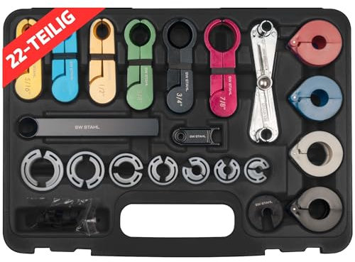 SW-Stahl 61717L Kit de 22 outils universels pour connecteur de conduite, coupe-tuyau, outil de climatisation automobile, outil de séparation de conduite de réservoir