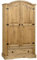 Corona Pine Wardrobe 2 Door 1 Drawer Mexican Distressed Wax Pine