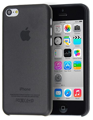 doupi UltraSlim Hülle kompatibel für iPhone 5C, Ultra Dünn Fein Matt Handyhülle Cover Bumper Schutz Schale Hard Case Taschenschutz Design Schutzhülle, schwarz