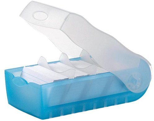 HAN 998 Karteibox CROCO A8, Polypropylen (PP), 500 Stück, A8 quer, 97 x 67 x 191 mm (3, blau-transluzent)