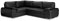 Sofas and More ENZO - CORNER SOFA BED WITH STORAGE - FAUX LEATHER - LEFT HAND SIDE ORIENTATION (BLACK)