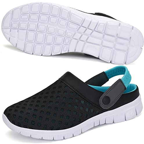 SAGUARO Sommer Clogs Herren Gartenschuhe Damen Hausschuhe Leicht Pantolette rutschfest Badelatschen Sandalen 44 EU