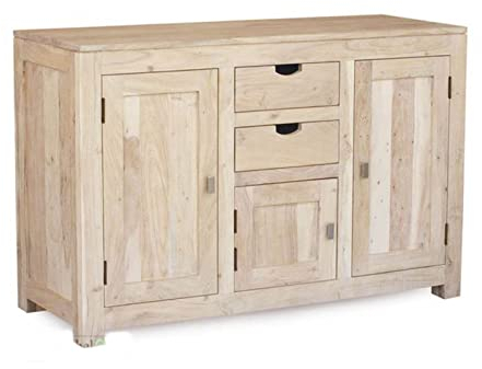 MASSIVMOEBEL24.DE | Massivmöbel Akazie Sideboard Holz Möbel massiv Nature White #86 getüncht