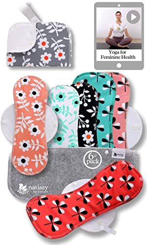 Waschbare Binden Stoffbinden waschbar bio Baumwolle; 6-Pack (Größe L+XL) wiederverwendbare Binden Waschbar MADE IN EU; Waschbare Stoffbinden starke Blutung; Baumwollbinden Damenbinden Menstruation