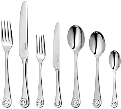 Robert Welch Ammonite Bright, 7 Piece Cutlery Place Setting. Made from Stainless Steel. Dishwasher Safe.