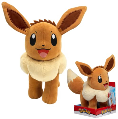 PoKéMoN Pokemon Plüsch BO37959, Evoli Plüschfigur (30cm), realistisch Plüschtier, Super weiches, lebensecht gestaltetes Plüschtier zum Knuddeln und Liebhaben,