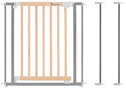 BADABULLE Türschutzgitter Safe & Lock Wood/Metal + 2 x Verlängerung 7 cm - Für Öffnungen zwischen 88,5 und 95,5 cm