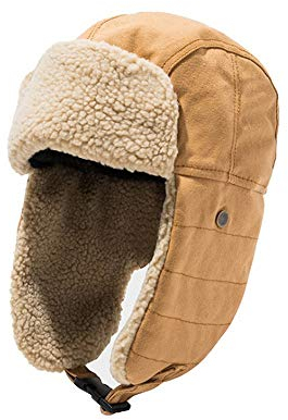 Clape Bombermütze | Pilotenmütze | Fliegermütze | Pelzmütze | warme Wintermütze mit Ohrenklappen,Khaki