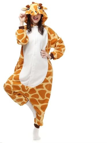 LBJR Hooded Onesies Animal Pyjamas Jumpsuit Halloween Costume Women Men