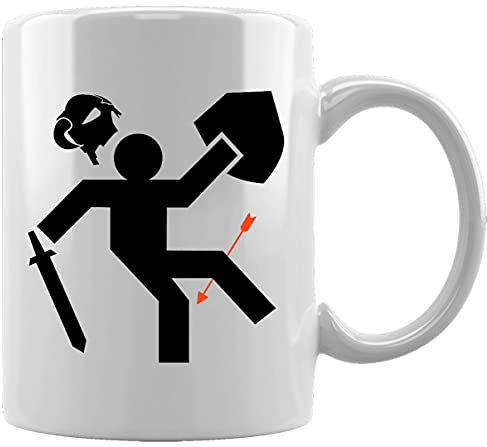 Freccia Per Il Ginocchio Guerriero Tazza Bianca in Ceramica Caffè Tè Tazza d'acqua Ufficio Casa White Ceramic Mug