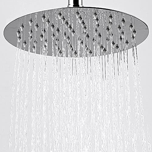 EINFEBEN 8 zoll Runde Regenduschkopf Edelstahl Regendusche Schwenkbar Einbauduschköpfe mit Anti-Kalk-Düsen Duschkopf Regenbrause Brausekopf Kopfbrause Duschbrause Wasserfall Regenduschkopf