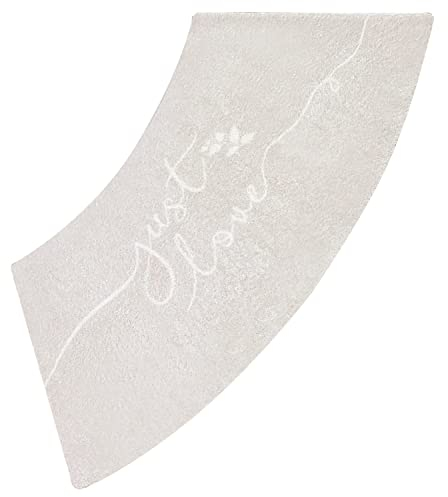 DFEO@MF Curved Bath Rug,Corner Shower Mats Non Slip, Semi-Circular Bath Mat Washable Bathroom Rug Corner Bath Tub Floor Carpet, Microfibre, for Shower or Tub, 45x100cm (Love)