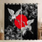 Rideaux de fenêtre 3D Ukiyoe japonais Ukiyoe pour chambre à coucher, salon pour enfants, filles, adolescents Hokusai motif floral soleil rideaux de fenêtre style japonais 52 x 63 cm