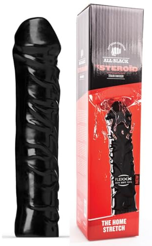 Dildo Steroid ” The Home Stretch ” 48,5×8,9-10,5cm, schwarz, realistisches Hautweiches Flexxx Material, Unisex
