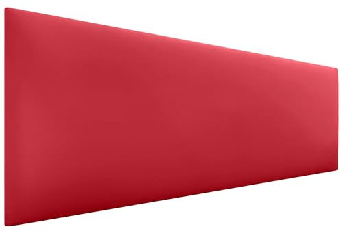 DHOME Kopfteil aus Kunstlederoder Stoff AQUALINE Glatt mit Beinen Kopfteil gepolstert Luxusbett Kopfteil (Kunstleder Rot, 135cm (Betten 120/135/140)