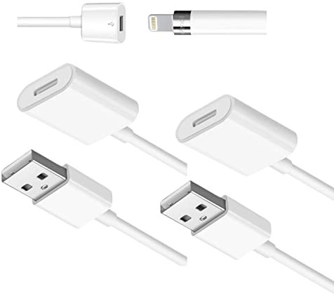for Apple Pencil Charger,USB A to Apple Pen Charger,Apple Pencil Adapter Compatible with Apple Pencil 1st Generation (2 Pack, 3.3 FT)