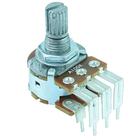 10K Logarithmisches Stereo, rechtwinklige Leiterplatte, 16 mm Potentiometer