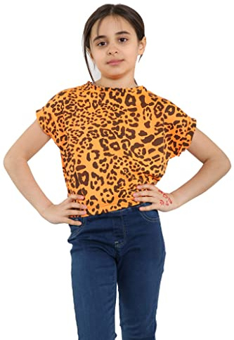 Gum & Berries Girls Batwing Crop Top Shirt Roll Up Sleeves - 5-13 Years