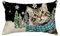 Artoid Mode Schneeflocken Xmas Bäume Katze Weihnachten Kissenbezug, 30x50 cm Winter Zierkissenbezug Cushion Cover Deko