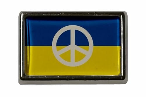 U24 Pin Ukraine mit Peace Zeichen Flaggenpin Anstecker Anstecknadel Fahne Flagge