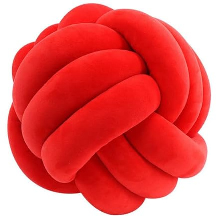 OBABO Noeud Oreillers Coussin Rond 7.87/10.63/13.77 Noeud Décoratif Oreillers Boules Coussin Nouées Oreillers Noeuds Faits À La Main Noeud Moderne Décor,V-35cm