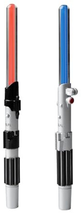 Boligrafos Star Wars Sable laser con LUZ - 2 Boligrafos de metal, tinta negra con Caja Regalo l Boligrafos bonitos, Star Wars Merchandising