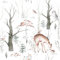 Tier Tapete,44.5 * 300cm Verdicken Abziehen und Kleben Tapete Ablösbare Tapete Eule,Sikahirsch,Vogel,Kaninchen Wasserfestes Vinyl Kontakt Papier für Home Schlafzimmer Schränke und Küche Deko
