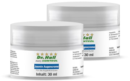 Dr. Hall Jasminsalbe Augencreme gegen Augenringe – Natürliche Pflege mit Aloe Vera & Weißdorn, straffend, schnell einziehend, ideal für müde Augen Mengenangebote 2